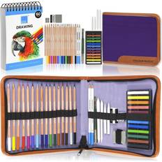 COLOUR BLOCK 40pc Drawing Travel Art Set for Beginners Students and Artists