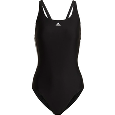 Damen Badeanzüge adidas Women's Mid 3-Stripes Swimsuit - Black/White