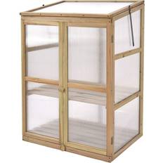 Mini wooden greenhouse Costway Garden Portable Cold Frame Greenhouse Raised Flower Planter