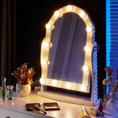 Led vanity hollywood mirror Luxfurni hollywood lighted vanity makeup mirror w/ 13 led lights, touch contr