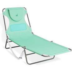 Ostrich Teal Aluminum Folding Sunbathing Poolside Beach Chair, Blue