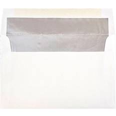 Silver Shipping, Packing & Mailing Supplies Jam Paper ï¿½ Booklet Invitation Envelopes, A10, Gummed Seal, Silver/White, Pack Of 25