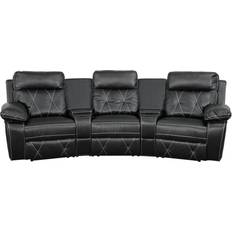 Black Sofas Flash Furniture Reel Comfort Series Black Sofa 117" 3 Seater