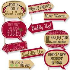 Funny little cowboy western photo booth props kit 10 piece
