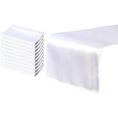 Juvale 10-Pack White Wedding Party Banquet Table Runners Tablecloth Runner White