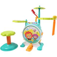 Drums Dimple Electric Big Toy Drum Set For Kids with Microphone Pedal n Stool Pre Recorded Songs instruments music Lights n Sounds