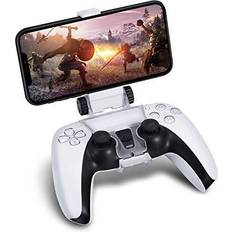 PlayStation 5 Controller & Console Stands PS5 Controller Phone Mount - Universal Phone Controller Mount for Playstation DualSense Controller - Adjustable Viewing Angle Mobile Clip for PS Remote Play