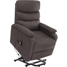 Massage Chairs vidaXL Power Lift Massage Recliner Chair for Elderly Home Theater Taupe Fabric