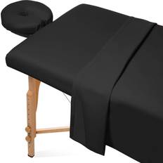 Massage Tables & Accessories Saloniture 3-piece microfiber massage table sheet set premium facial black