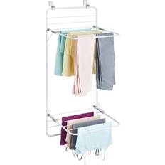 mDesign steel collapsible over the door laundry drying rack white/gray
