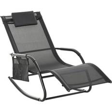 Outdoor black rocking chair OutSunny Outdoor Rocking Chaise Pool