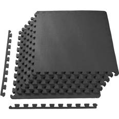Exercise Mats & Gym Floor Mats BalanceFrom Puzzle Exercise Mat with EVA Foam Interlocking Tiles Black