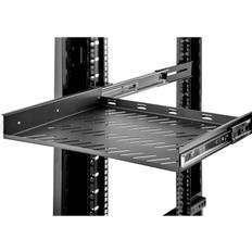Renkforce RF-3432148 19 inch Server rack cabinet shelf 1 U Retractable Suitable cabinet depths > 400 mm Black