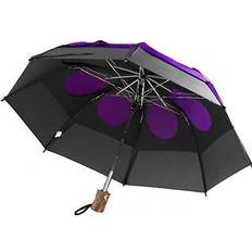 GustBuster 43" auto open and close vented compact golf umbrella black purple