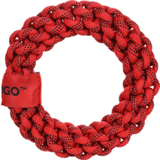 Flamingo Hundespielzeug Vokas Seil Ring Rot/Schwarz S 20cm