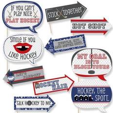 Funny shoots and scores hockey party photo booth props kit 10 piece