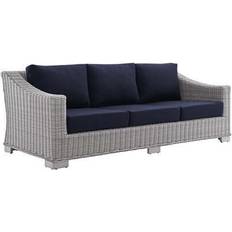 Patio Furniture modway Collection EEI-3974-LGR-NAV Sunbrella Outdoor Sofa