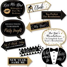 Photo Props, Party Hats & Sashes Funny New Year's Eve Gold New Years Eve Decor Photo Booth Props Kit 10 Pc Gold Gold