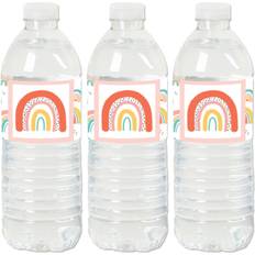 Hello rainbow boho baby shower & birthday party water bottle labels 20 ct