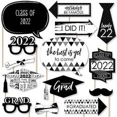 Black and white grad best is yet to come 2023 grad photo booth props kit 20 ct