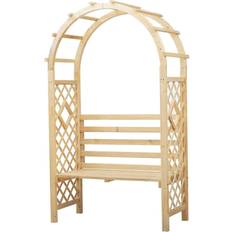 OutSunny Trellis OutSunny Wood Garden Arch with Bench Pergola Trellis Perfect