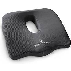 Pharmedoc Orthopedic Coccyx Seat Chair Cushions Gray, Black