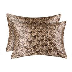 Luxury Satin Leopard Pillow Case Beige (76x)