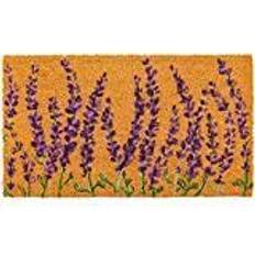 Juvale Floral Spring Coir Door Mat Lavender Flower Multicolor, Purple, Brown
