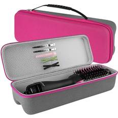 Pink Hair Styler Accessories Hard Travel Case for Revlon Hair Dryer Brush Hot Tools One-Step Hair Volumizer Styler Hot Air Brush Carrying Case