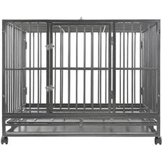 SmithBuilt Pets SmithBuilt 42' Large Heavy-Duty Dog Crate Cage Two-Door Animal Kennel