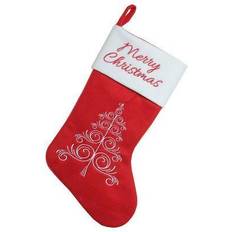 Northlight 15.75" White Merry Stocking with Cuff