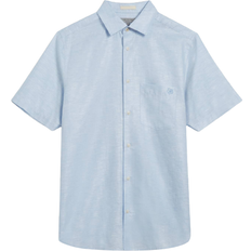 Ted Baker Addle Short Sleeve Linen Shirt - Light Blue