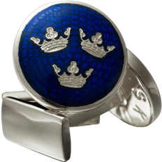 Mansjettknapper Skultuna Kronor Cufflinks - Silver/Royal Blue