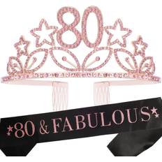 Meant2Tobe 80Th Birthday Gifts For Women 80Th Birthday Tiara Sash Happy