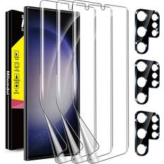 Milomdoi Screen Protector + Camera Lens Protector for Galaxy S23 Ultra - 6 Pack