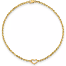Macy's Gold Anklets Macy's Open Heart Rope Anklet - Gold