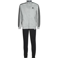 Baumwolle - Herren Jumpsuits & Overalls adidas Basic 3-Stripes French Terry Track Suit - Medium Grey Heather/Black