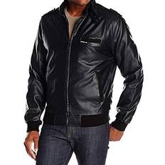 Members Only Men's Vegan Leather Iconic Racer Jacket, Black