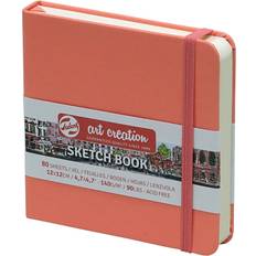 Skisse- & tegneblokk Talens Art Creations Sketchbook Coral Red 12x12cm 140g 80 sheets