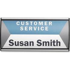 Workplace Signs Advantus People Pointer Wall/Door Aluminum/Plastic Sign, Black/Silver