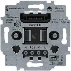Dimmer Busch-Jaeger LED-Tastdimmer-Einsatz flex 64851 U, Taster Schwarz