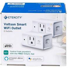 Etekcity - Smart Outdoor WiFi Outlet Plug (2-Pack) - Black