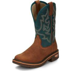 Justin JOW Mens Resistor Sq Work Boots Turquoise Turquoise