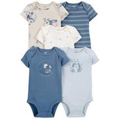 Children's Clothing Carter's Baby Short-Sleeve Bodysuits 5-pack - Blue/White