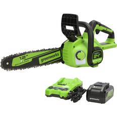 Battery Chainsaws Greenworks 24V 12" Brushless Chainsaw, 4Ah USB Battery and Charger Included