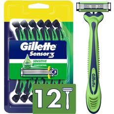 Shaving Accessories Gillette Sensor3 Sensitive Men's Disposable Razors 12ct