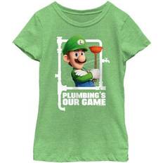 Nintendo Girl's the super mario bros. movie luigi plumbing's our game t-shirt