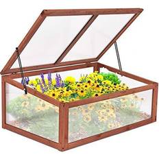 Greenhouses Giantex Garden Portable Cold Frame Raised Plants Bed