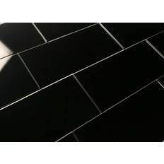 Black Floor Tiles Abolos Art Deco Frosted Mirror Peel Stick Tear Drop Mosaic