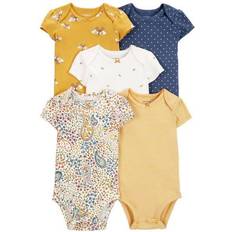 Bodysuits Children's Clothing Carter's Baby S/S Original Bodysuits 5-pack - Yellow/White/Navy (1P566910)